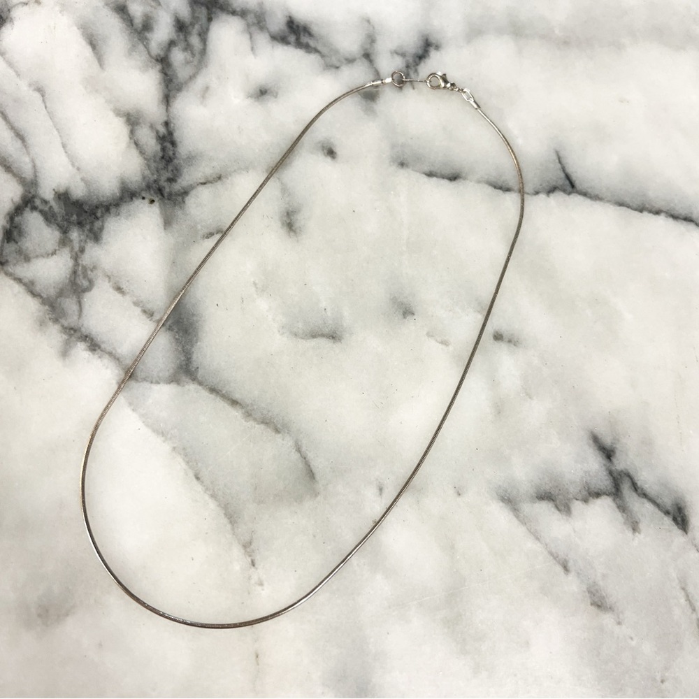 Silver Snake Chain Necklace 18K RGP